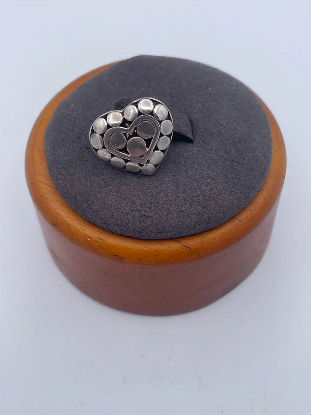 John Hardy Kali Heart Dot Sterling Silver 925 Tie Tack Lapel Pin Pebble Heart #2